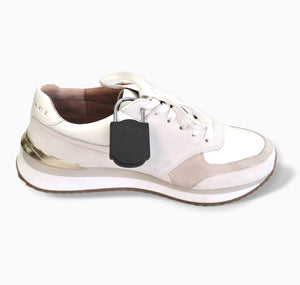 Mitag Padlock Tag attached to a shoe – ideal for securing footwear with tamper-resistant protection.