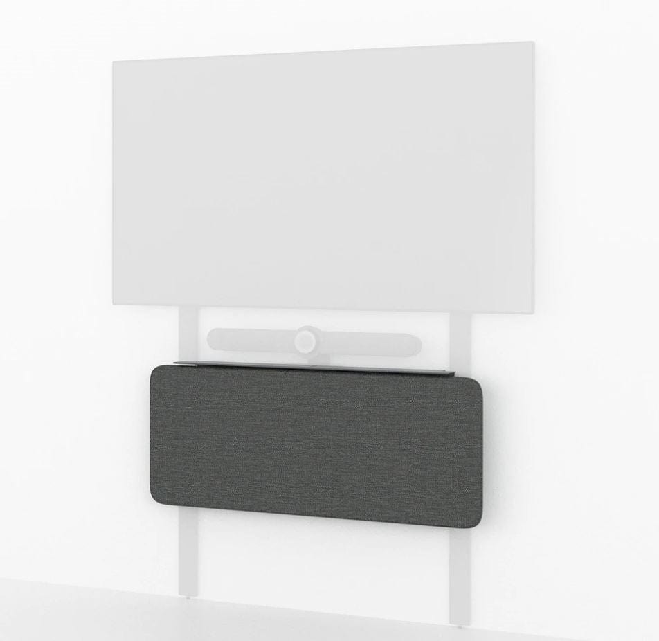 Close-up of Video Meeting Kit installed over wall outlets, eliminating the need for electrician during setup.