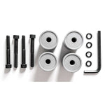 Microsoft Surface Hub Wall Mount Adapter Kit components laid out, showing universal spacer pieces.