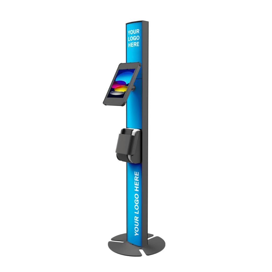 Sprocket Universal Floor Stand iPad 10.9 / Black / Custom Totem Full branded stand with printer holder