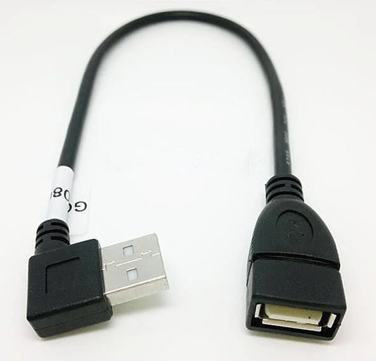 Black Right Angled 25cm USB Charging Cable