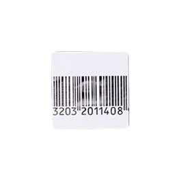 RF White Square Label with Barcode - 30x30mm