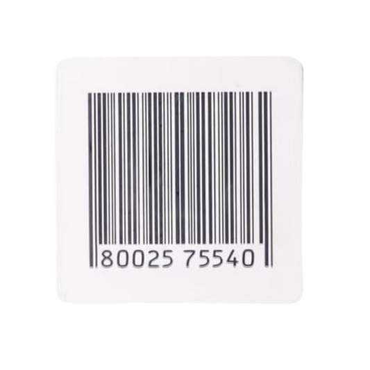 410 RF White with Dummy Barcode Label (38mm x 40mm )