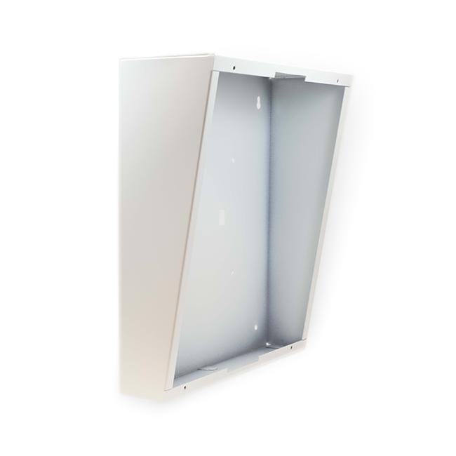 Wall-mounted IPS-SM1 enclosure for IP speaker with wire knockouts and durable design.
