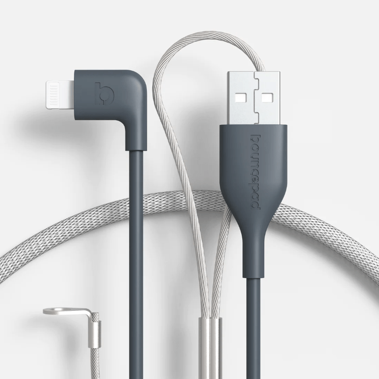 Bouncepad Cables & Power Reinforced 2m Lightning to USB-A Charge Cable (MFI Approved)