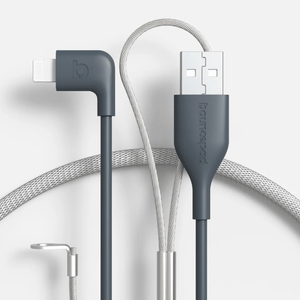 Bouncepad Cables & Power White Reinforced 2m Lightning to USB-A Charge Cable (MFI Approved)