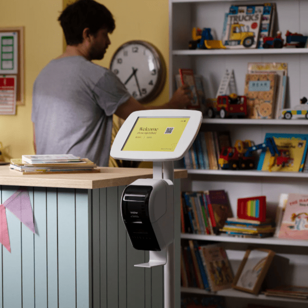 Bouncepad iPad Floor Stand Elevate + Brother Printer Mount - iPad