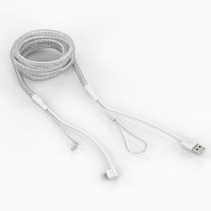 Bouncepad Tablet Enclosure White Reinforced 2m Lightning to USB-A Charge Cable (MFI Approved)