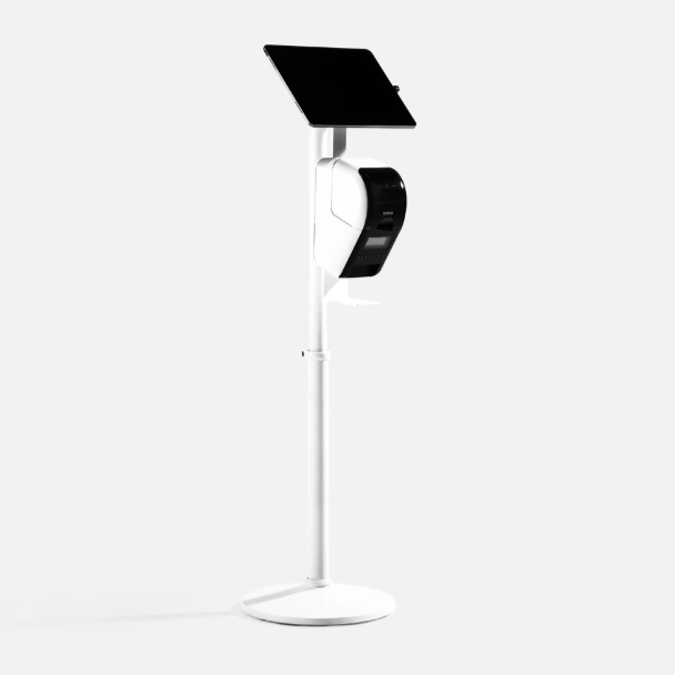Bouncepad Universal Floor Stand White Core Elevate + Brother Printer Mount