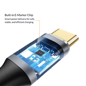 C-Link Tablet Enclosure 0.25m length 10Gbps Gen2 Type-C USB 3.1 Male To USB-C Female Extension Data 100W Charging Right Angled Extender Cord Reversible Design