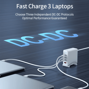 C-Link Tablet Enclosure 100W GaN Fast Charge QuadPort USB-C PD 3.0 Charger - 3x USB-C & 1x USB-A