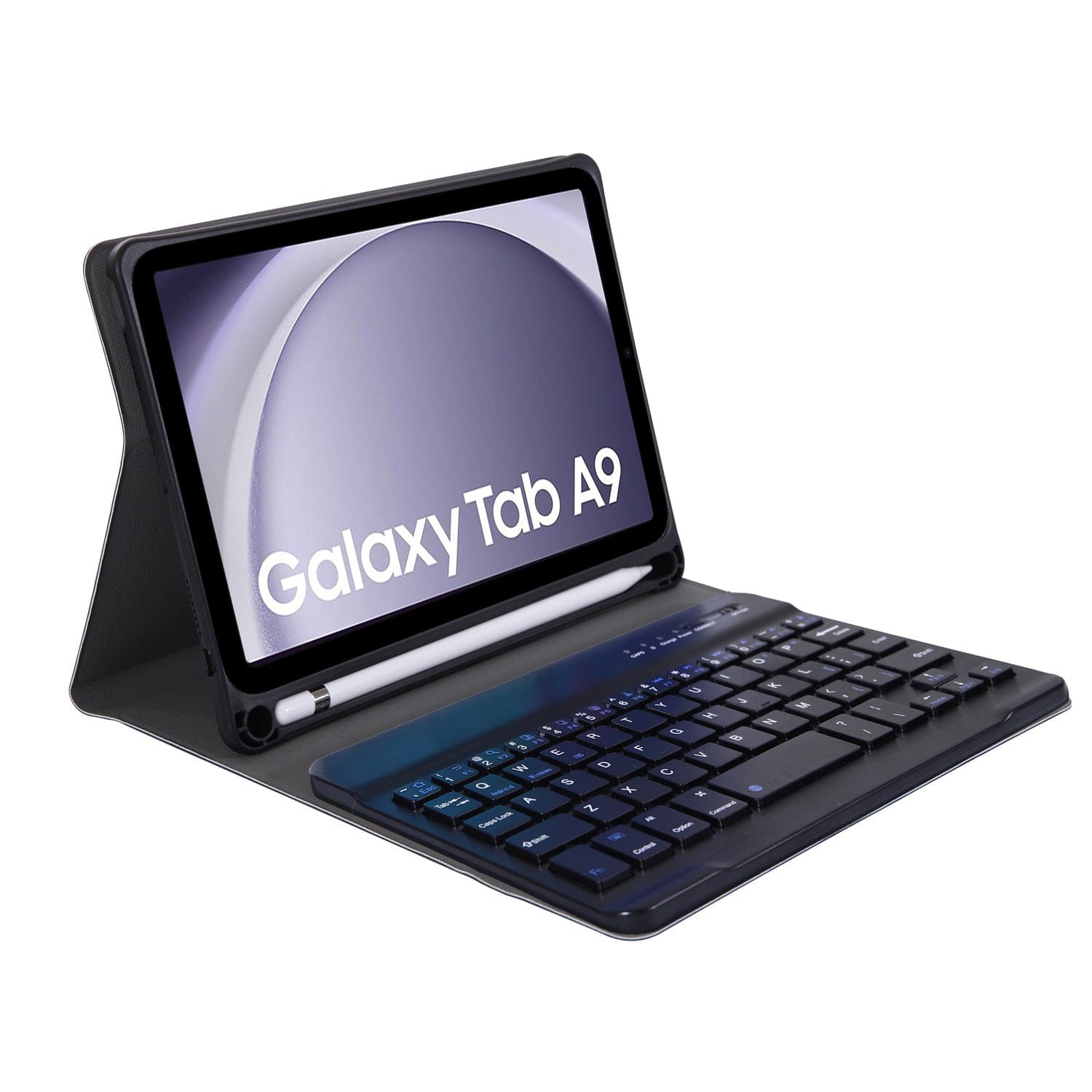 Generic - Grip Case Tablet Case Bluetooth Keyboard with Leather Folio for Galaxy Tab A9 8.7 (2023)