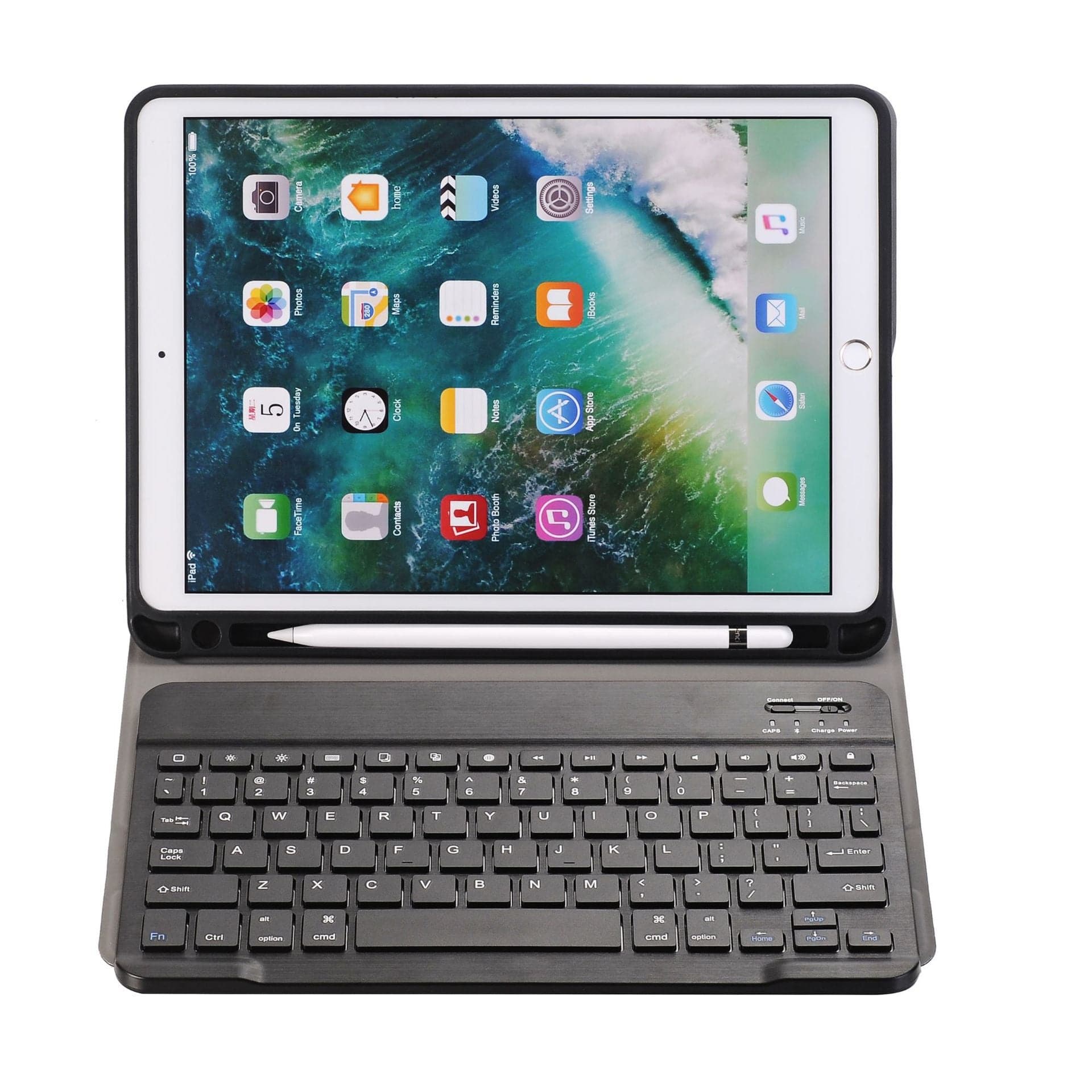 Generic - Grip Case Tablet Case Bluetooth Keyboard with Leather Folio for iPad 10.2 7-9th Gen