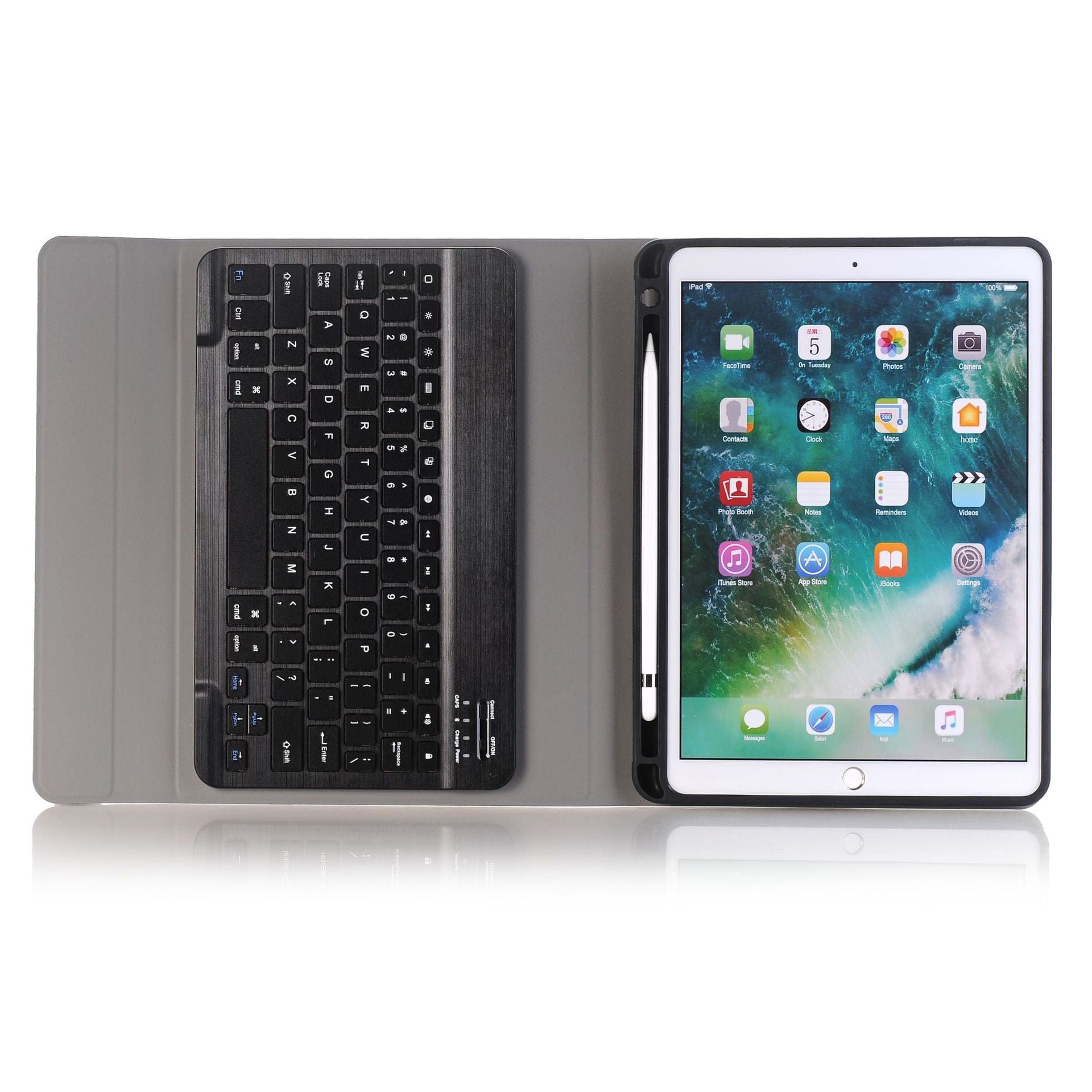 Generic - Grip Case Tablet Case Bluetooth Keyboard with Leather Folio for iPad 10.2 7-9th Gen