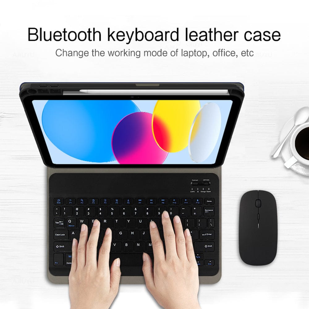 Generic - Grip Case Tablet Case Bluetooth Keyboard with Leather Folio for iPad 10.9 10th Gen