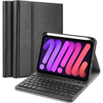 Generic - Grip Case Tablet Case Bluetooth Keyboard with Leather Folio for iPad Mini 6th Gen