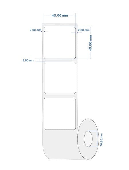 Generic Soft Tag RF White Square Label with Barcode - 30x30mm