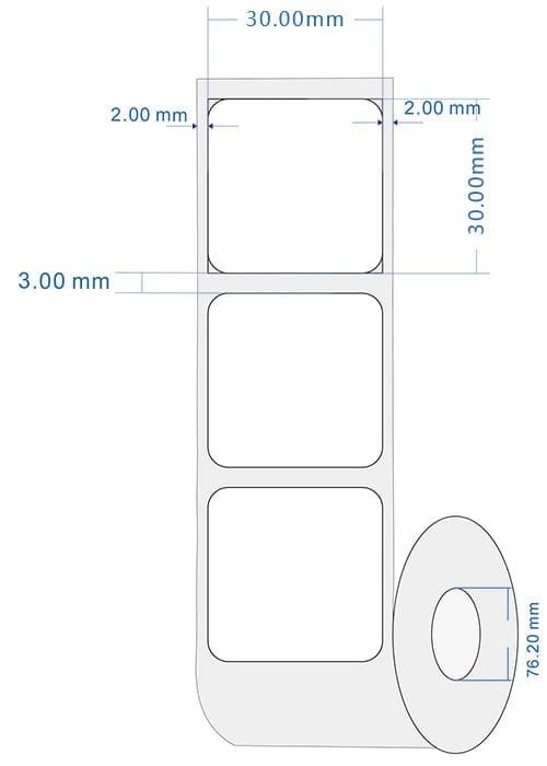 Generic Soft Tag RF White Square Label with Barcode - 40x40mm