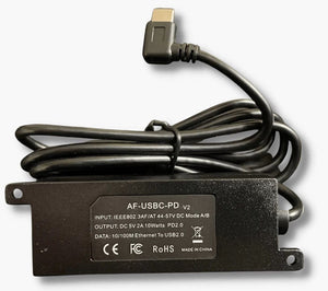 Single-cable PoE to USB-C solution simplifies power and data for professional setups.