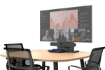 Fast-install tabletop stand from Heckler fits Teams Rooms without table modifications.