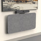 Close-up of Heckler Credenza Neo’s felt front panel in custom colour, RF-transparent and pinnable for branding or notes.