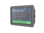 Side Mount tablet holder for 10th & 11th Gen iPad, installed on mullion with recessed glass and concealed adapter pocket.