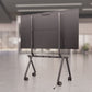 Heckler Collaboration Stand (H1040-BK), side profile with concealed cables and smooth-rolling casters.