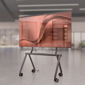 Front view of Collaboration Stand showing stable steel frame and integrated cable management for a clean setup.