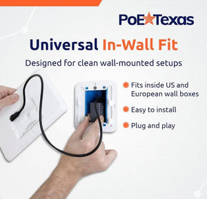 POE Texas AV Hardware PoE+ to USB-C Power & Data In-Wall Converter – 25W (Designed for Amazon Echo Hub)