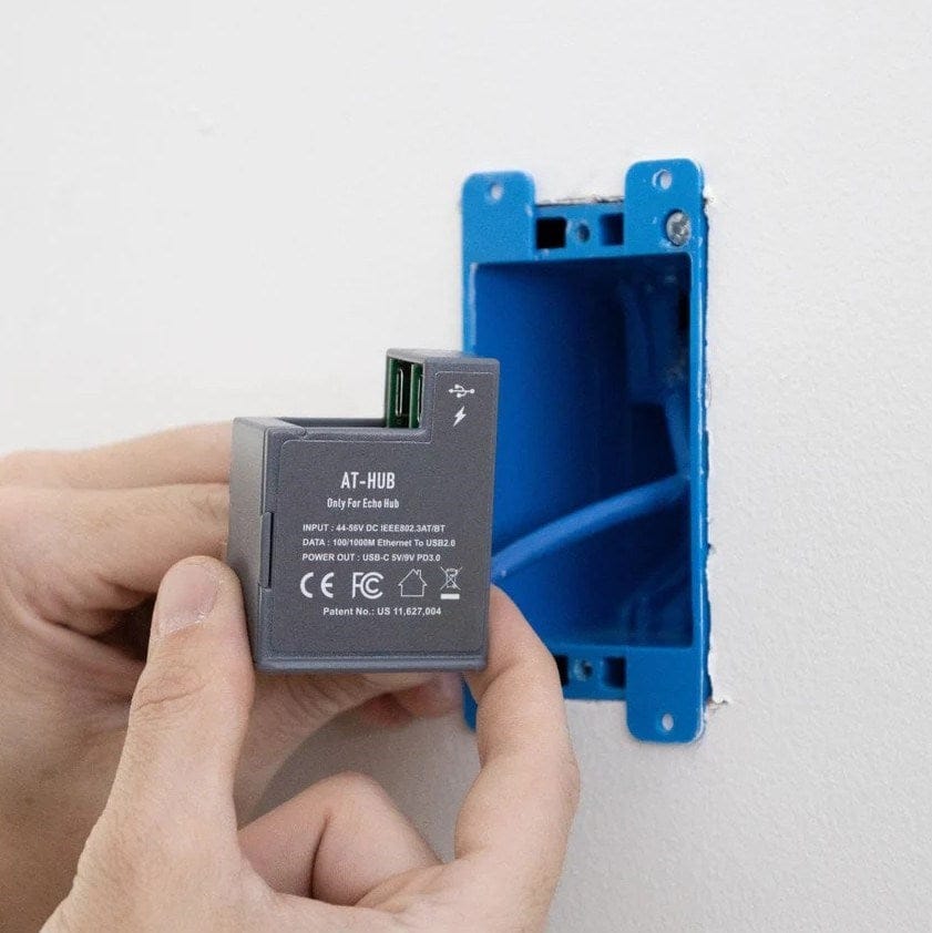 POE Texas AV Hardware PoE+ to USB-C Power & Data In-Wall Converter – 25W (Designed for Amazon Echo Hub)