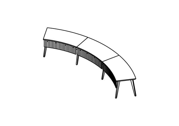 Salamander Designs Table 6 Seater Arc Table - Video Conference Table
