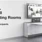 Salamander Designs Unifi Huddle Table with TV Mount and AV Cabinet (SD-HUD-CAB), gloss warm white, free-standing table