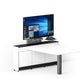 Salamander Designs Unifi Huddle Table with TV Mount and AV Cabinet (SD-HUD-CAB), gloss warm white, supports 65-inch screens