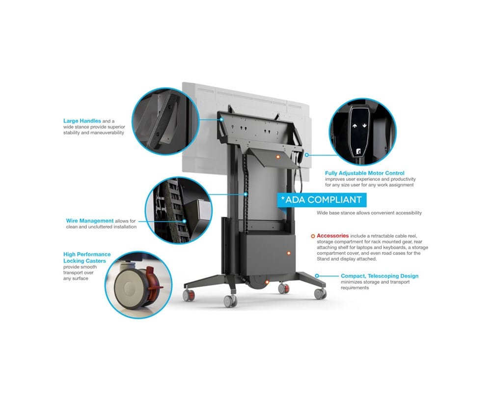 Salamander Designs TV Cart Electric Lift Mobile Stand