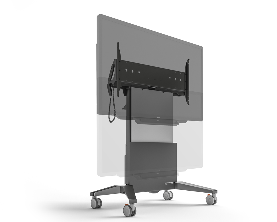 Salamander Designs TV Cart Graphite Electric Lift Mobile Stand