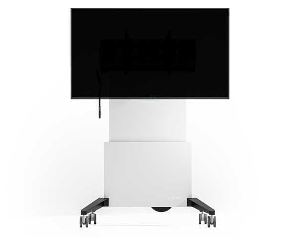 Salamander Designs TV Cart White Electric Lift Mobile Stand