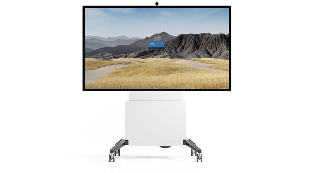 Salamander Designs TV Cart White X-Large Fixed Height Mobile Display Stand for 85inch Surface Hub 2S & 3