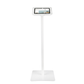 Commercial Samsung Galaxy floorstand offering adjustable viewing angles, glare reduction, and cable protection features.