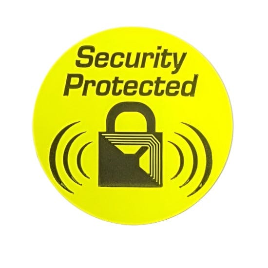 Checkpoint Soft Tag Fluro Yellow Permanent Adhesive 26mm Dia'