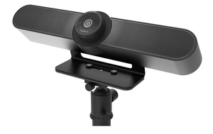 Tripod Mount adapter with 1/4-20 hole designed for Logitech MeetUp cameras.