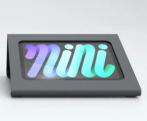 Heckler Meeting Room Console securely holding iPad mini, designed for Zoom Rooms and video conferencing control.