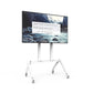 Heckler AV Cart Base Configuration (H714-WT), white antimicrobial, side view, sturdy and manoeuvrable