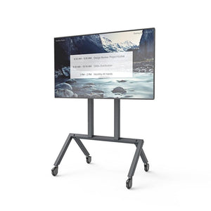 Heckler AV Cart Base supporting 55”, 65”, and 75” displays with modular design for versatile AV setups.