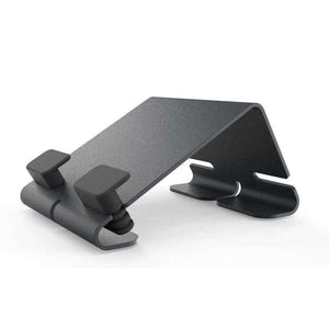 Heckler @Rest Universal Tablet Stand made of heavy steel, supporting tablets, MacBook Pro, and MacBook Air with sturdy construction.