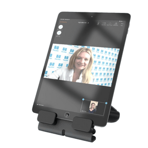 Adjustable pegs on @Rest Stand allowing universal tablet compatibility for versatile device mounting.