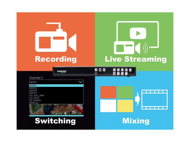Lumens Media Processor Lumens LC-200 Multi-Channel AV Media Processor, Streaming and Recording System