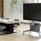 Salamander Electric Lift Stand showcasing smooth motorised height adjustment and stable, mobile design for Cisco Webex Board 55”.