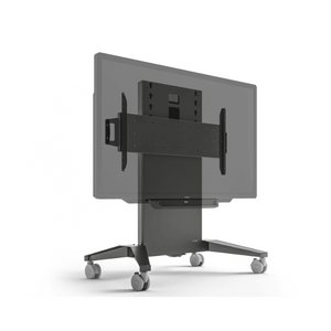 Heavy-duty mobile stand with smooth movement, hidden cables, and internal electronics storage.
