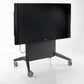 Side perspective highlighting the slim profile and sturdy build of the wall stand.