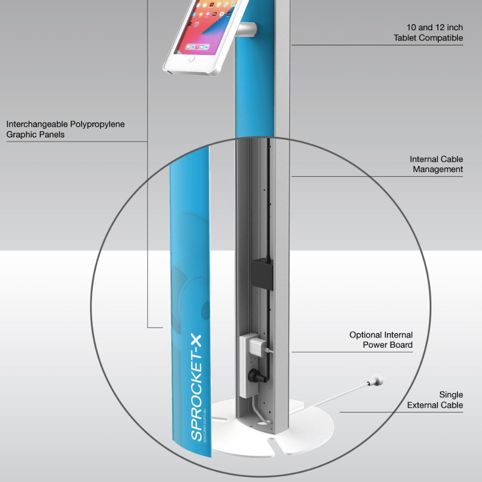 Sprocket Universal Floor Stand Totem Full branded stand with printer holder
